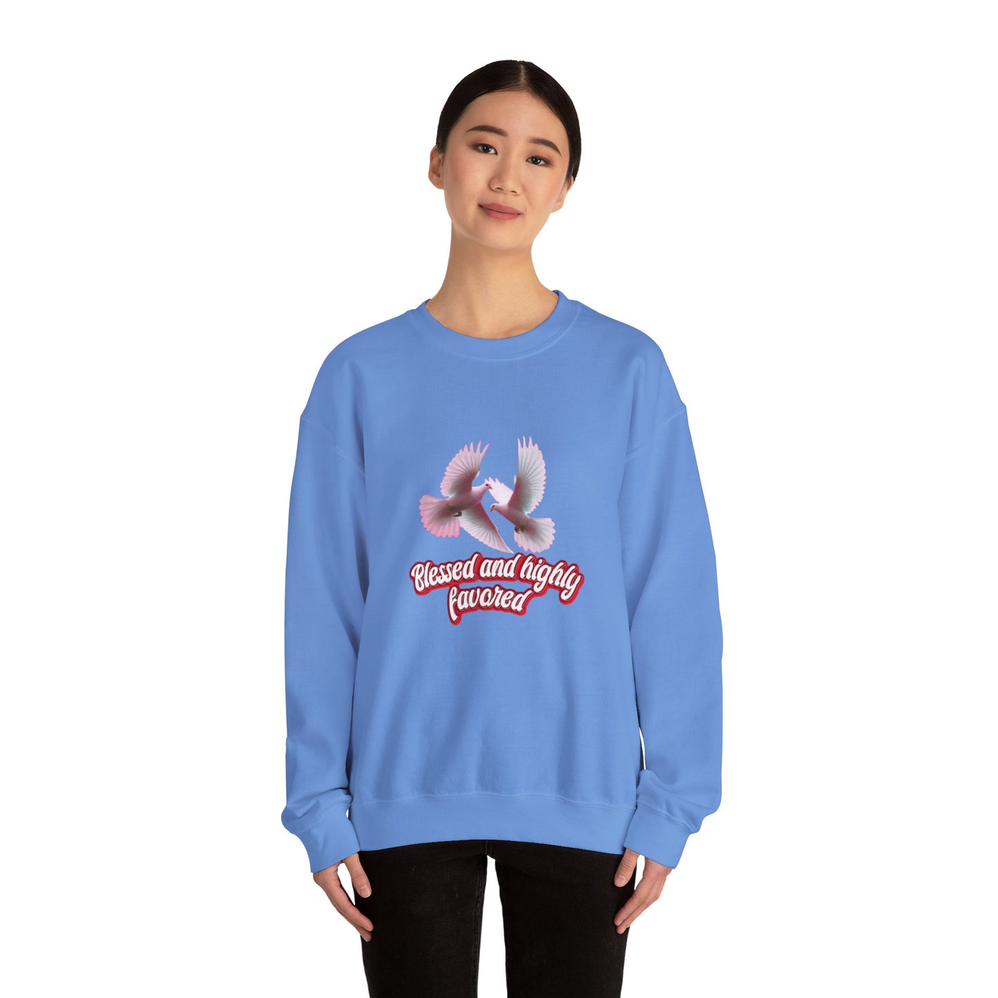 Blessed and Highly Favored Sweatshirt – Christian Faith Hoodie, Inspirational Religious Apparel