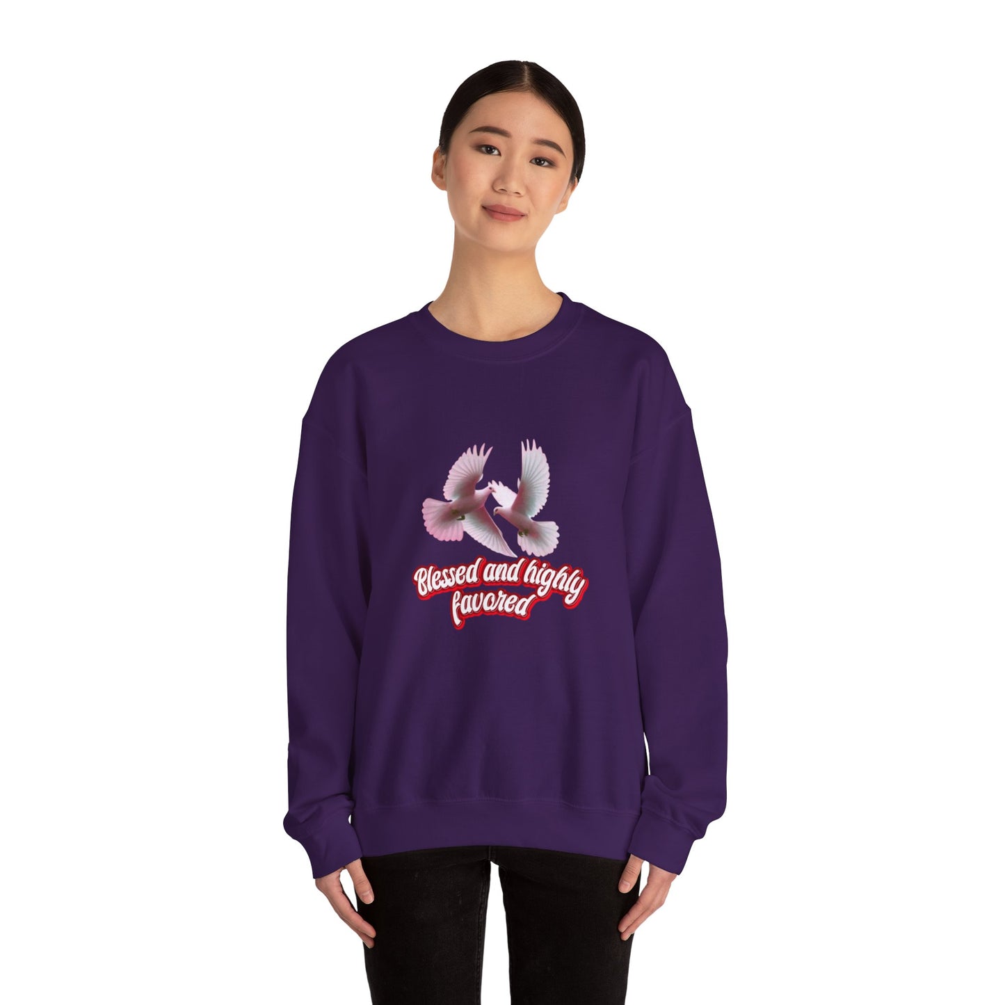 Blessed and Highly Favored Sweatshirt – Christian Faith Hoodie, Inspirational Religious Apparel