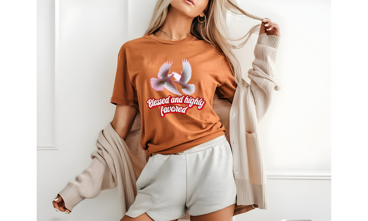 Blessed and Highly Favored T-Shirt – Christian Faith T-Shirt | Inspirational Religious Tee