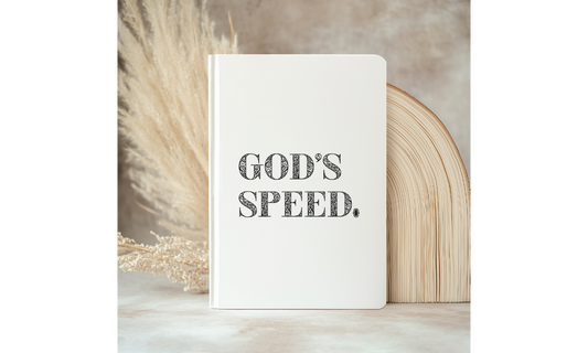 Hardcover Journal Matte – 'God’s Speed' Christian Faith-Inspired Notebook