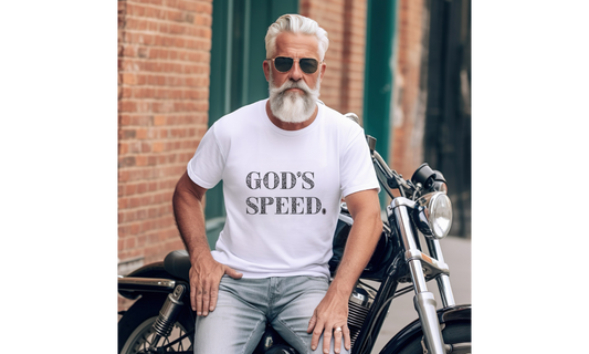God’s Speed Christian T-Shirt – Faith-Inspired Motivational Tee