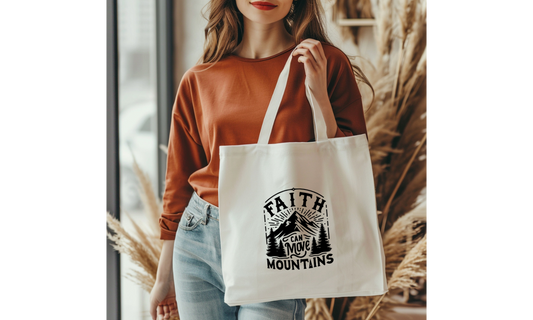 Faith Can Move Mountains Tote Bag – Inspirational Christian Tote for Everyday Use