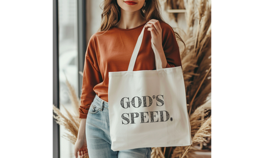 God's Speed Tote Bag – Faith-Inspired Christian Tote for Everyday Use